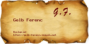 Gelb Ferenc névjegykártya